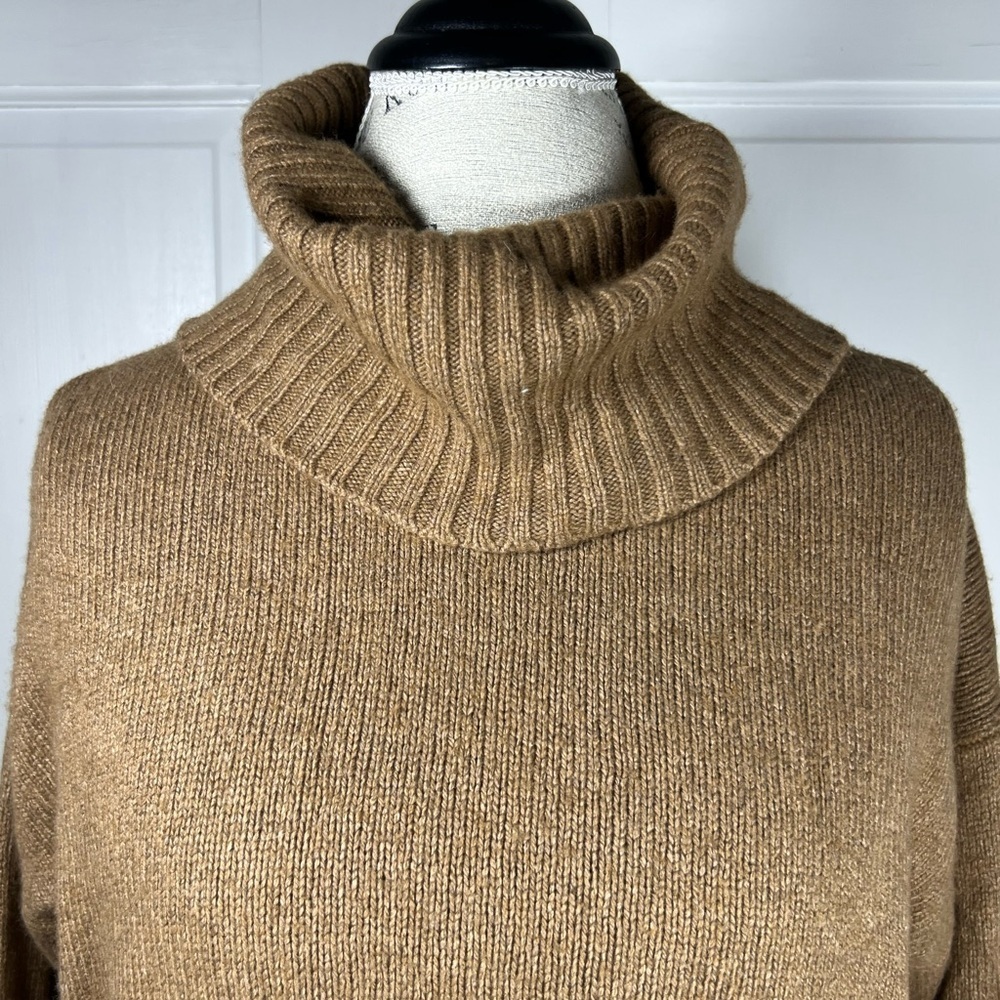 Anthropologie Blair Wool Blend Turtleneck Color Camel Size S Will Fit Medium - Picture 5 of 8